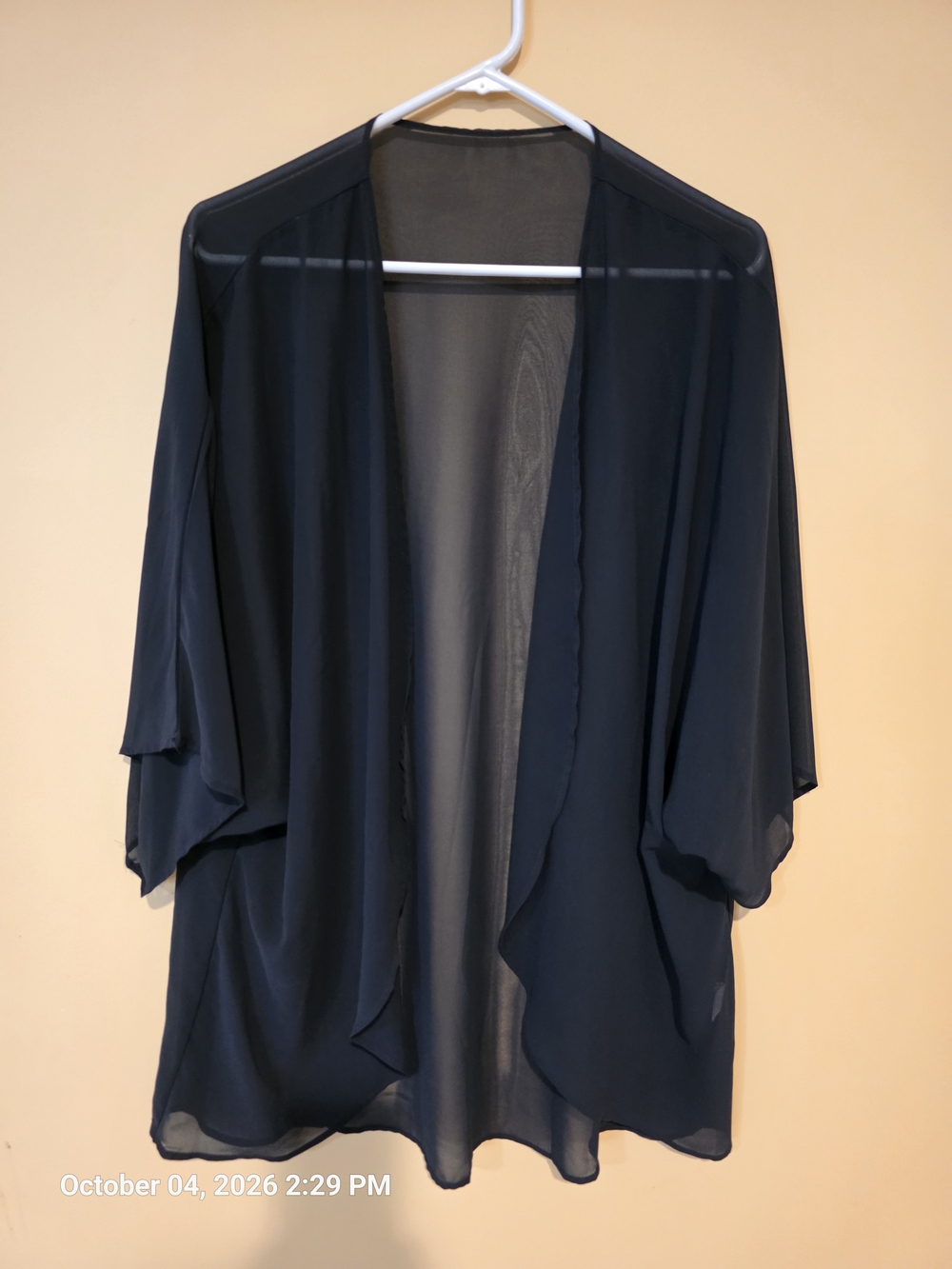 Sheer Black Open-Front Women's Shrug